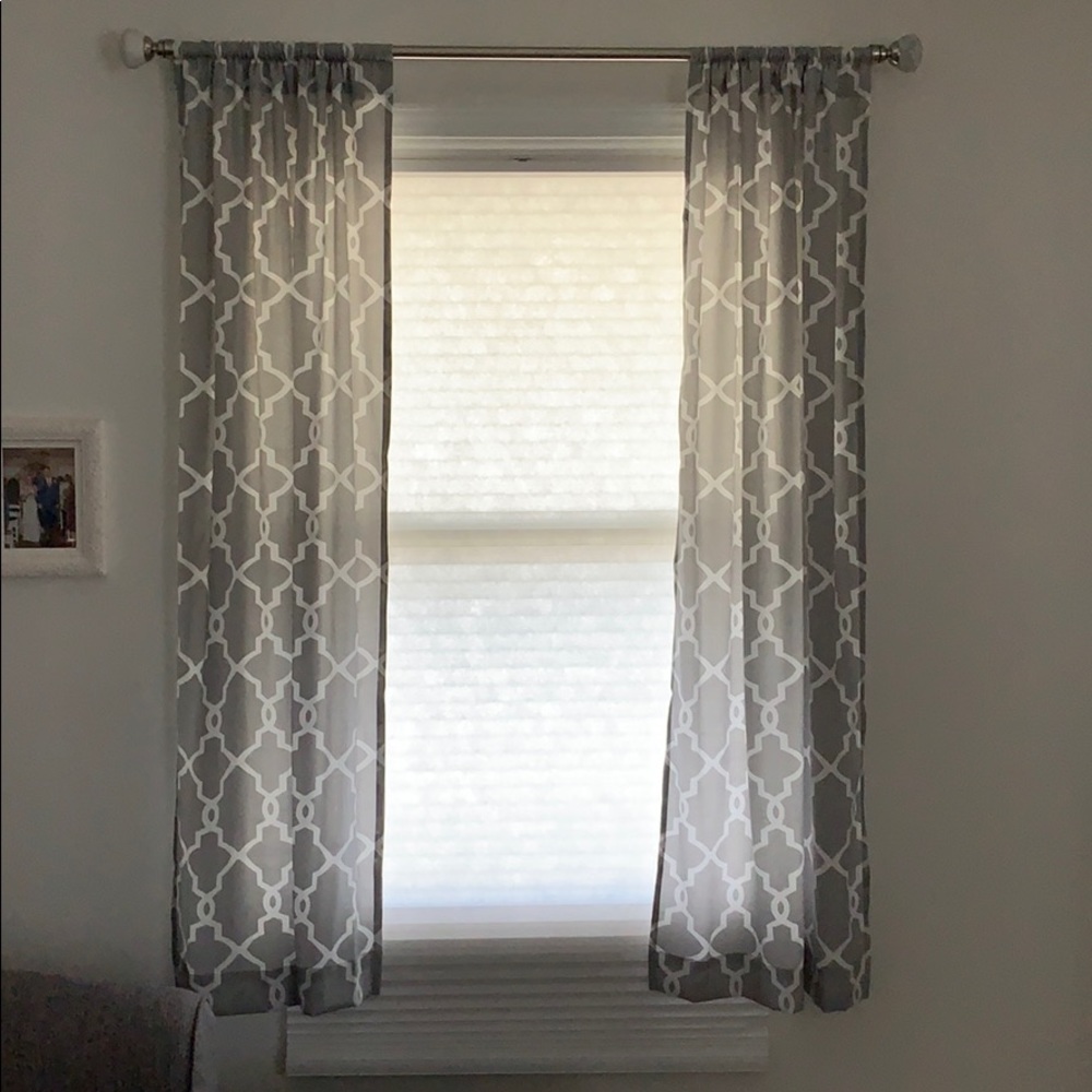Gray white curtains